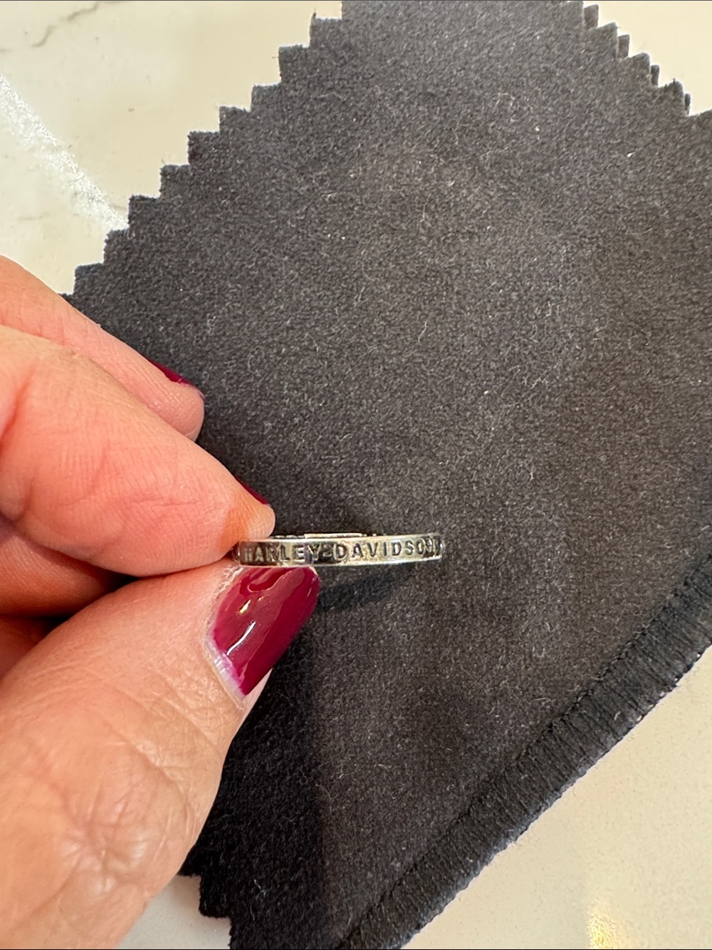 Harley-Davidson Sterling Silver Logo Band with Braided Accents